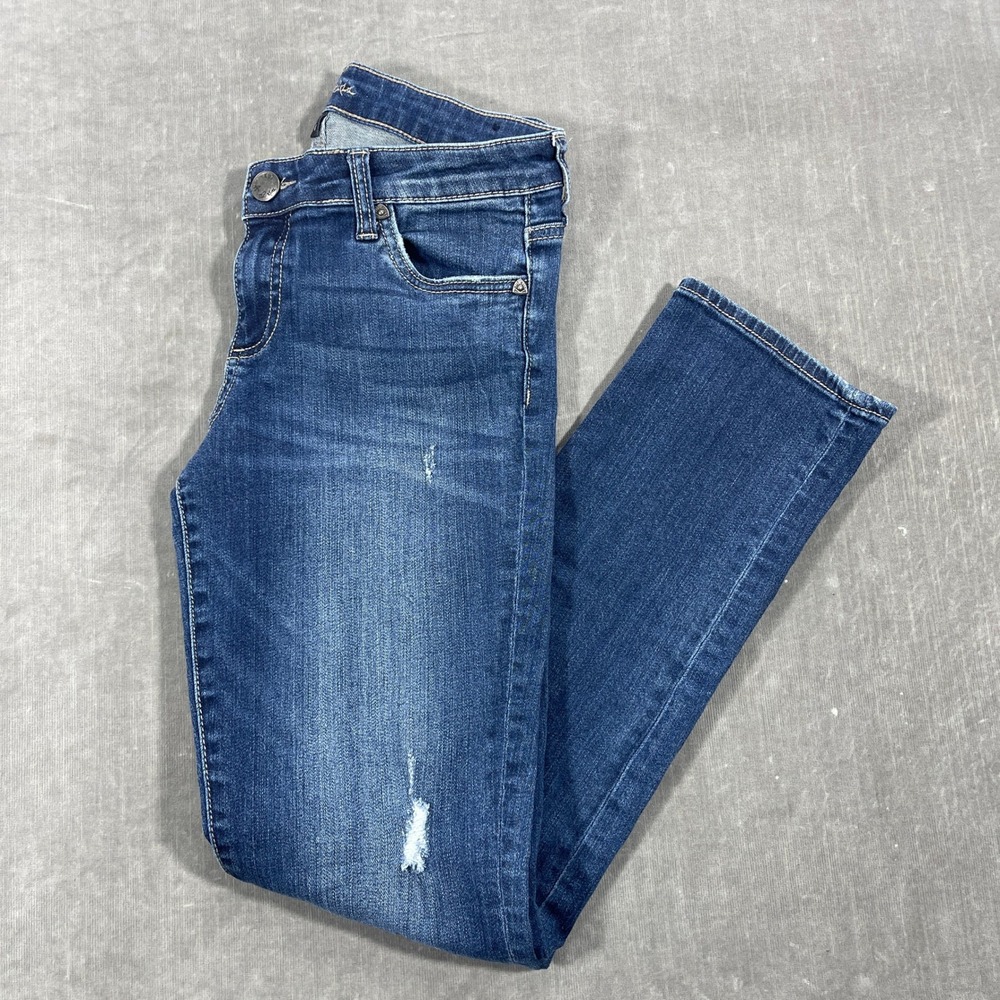 Kut From The‎ Kloth Womens 4 Blue Denim Distressed Skinny Jeans